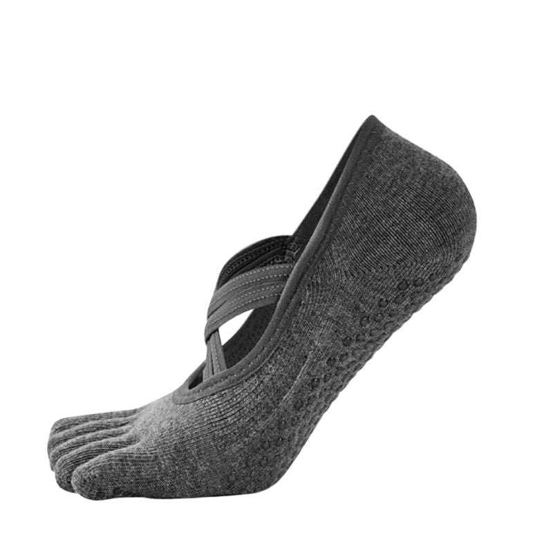 Full Toe Aura Low Rise Grip Socks gray