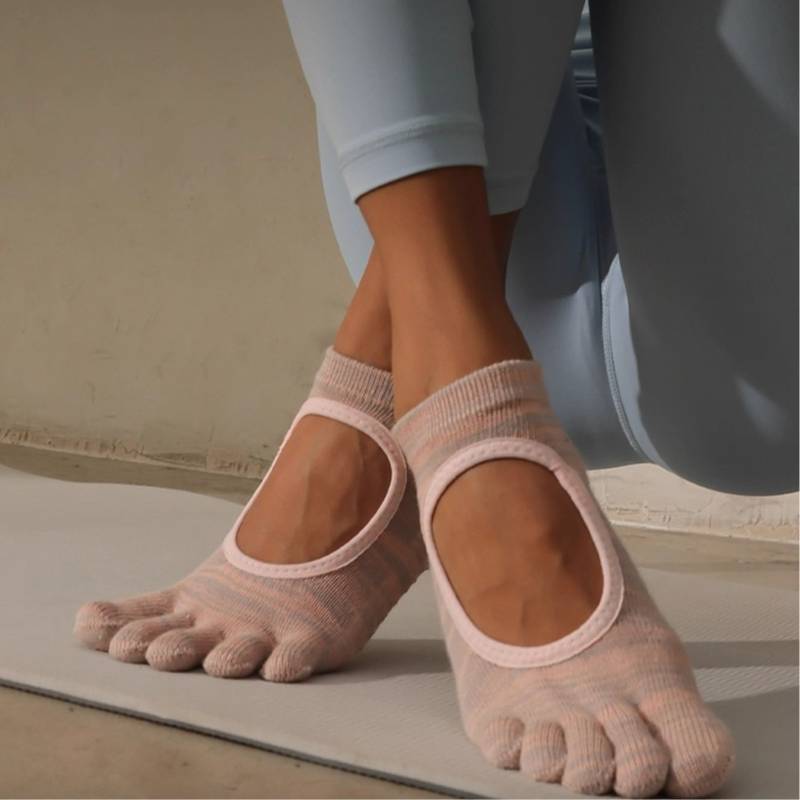 Full Toe Flora Low Rise Grip Socks pilasole pink