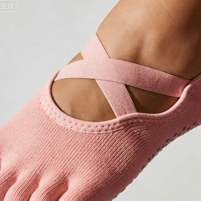 Full Toe Linea Low Rise Grip Socks-pink details 1