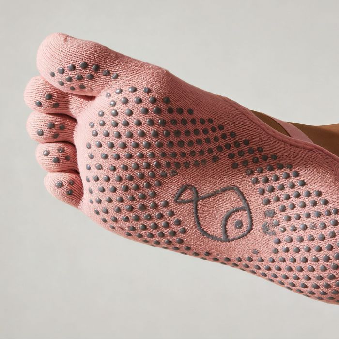 Full Toe Linea Low Rise Grip Socks-pink details2