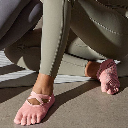 Full Toe Linea Low Rise Grip Socks-pink modle