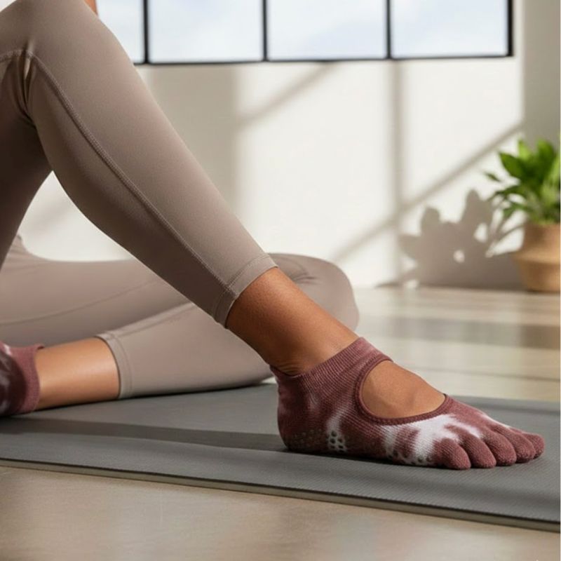 Full Toe Nola Low Rise Grip Socks Spiced Mahogany pilasole 