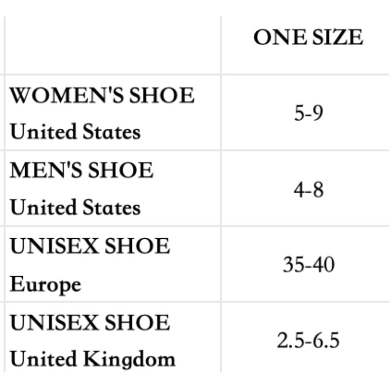 Full Toe Nola Low Rise Grip Socks size chart