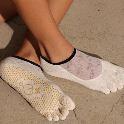 Full Toe Oat Mesh Grip Socks pilasole yellow 4