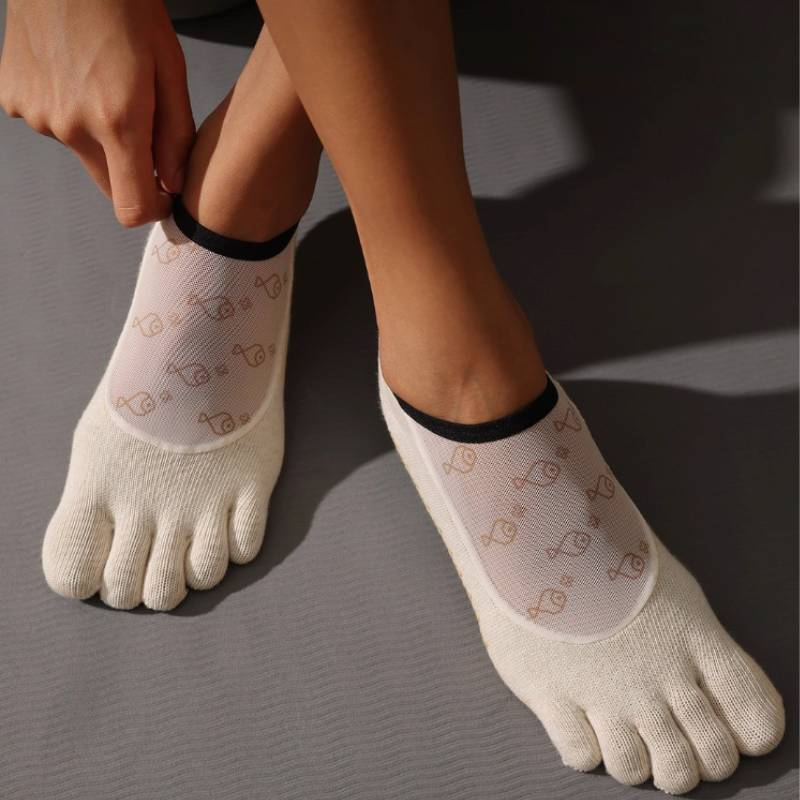 Full Toe Oat Mesh Grip Socks pilasole yellow 6