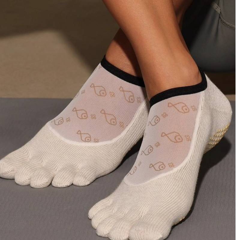 Full Toe Oat Mesh Grip Socks pilasole yellow 8