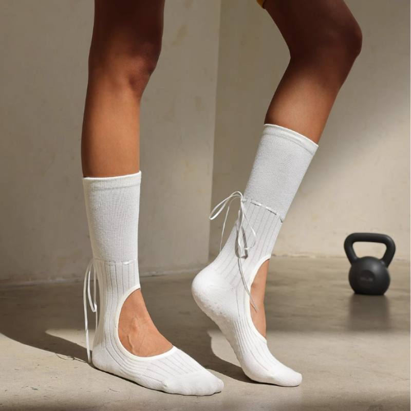 Full Toe Tutu Grip Socks pilasole white 2