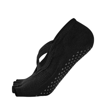Half Toe Aura Low Rise Grip Socks  pilasole black1