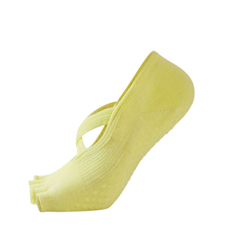 Half Toe Aura Low Rise Grip Socks  pilasole yellow 1